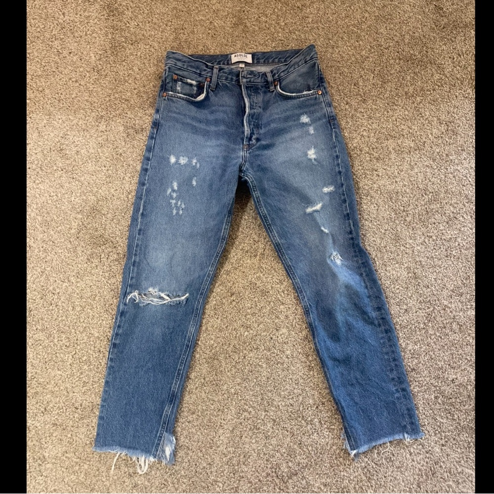 AGOLDE distressed mom jeans